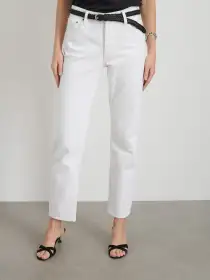 Jane Mid Rise Straight Jean(Shiro White Wash,24)