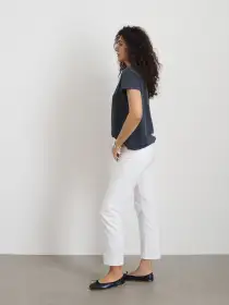 Elliott V Neck Tee in Cotton(Washed Navy,XS)