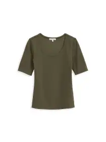 Everyday Ribbed Scoop Neck Tee