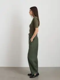 Everyday Ribbed Scoop Neck Tee(Army Olive,XS)