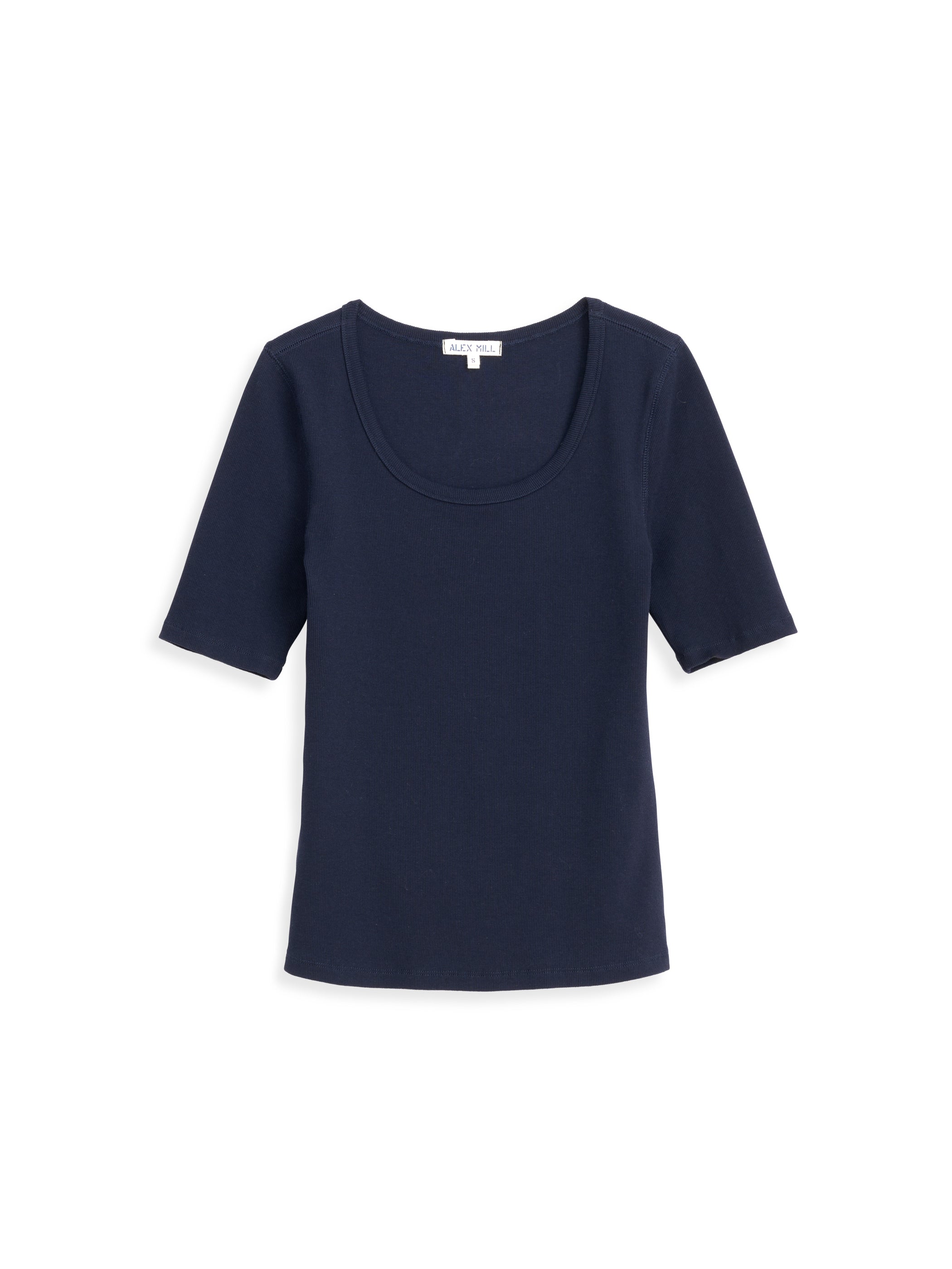 Everyday Ribbed Scoop Neck Tee