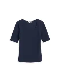Everyday Ribbed Scoop Neck Tee