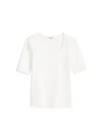 Everyday Ribbed Scoop Neck Tee
