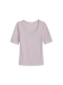 Everyday Ribbed Scoop Neck Tee