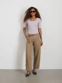 Everyday Ribbed Scoop Neck Tee(Thistle,XS)