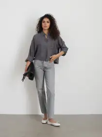 Jane Mid Rise Straight Jean(Grey Wash,24)