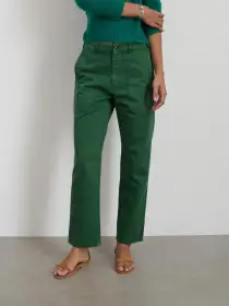 Neil Pant in Herringbone(Emerald,2)
