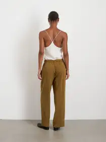 Riley Pant in Drapey Twill(Khaki Brown,XS)