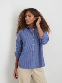 Jo Shirt in Stripe(Blue/White,XXS)