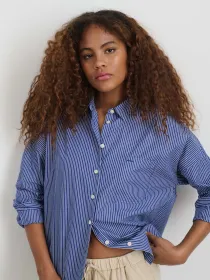 Jo Shirt in Stripe(Blue/White,XXS)