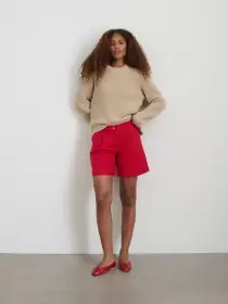 Soho Short In Cotton Linen(Crimson,2)