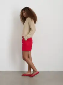 Soho Short In Cotton Linen(Crimson,2)