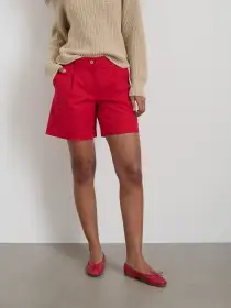 Soho Short In Cotton Linen(Crimson,2)