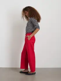 Soho Pant In Cotton Linen(Crimson,2)