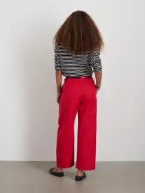 Soho Pant In Cotton Linen(Crimson,2)