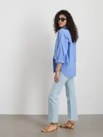 Jo Shirt in Cotton Poplin(Hydrangea,XXS)