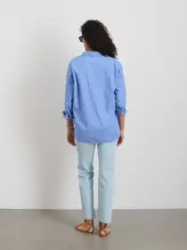 Jo Shirt in Cotton Poplin(Hydrangea,XXS)