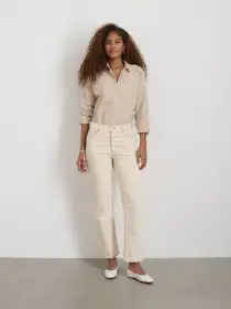 Jo Shirt in Cotton Poplin(Sand,XXS)