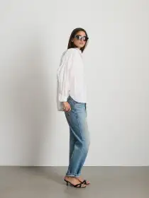 Jo Shirt in Cotton Poplin(White,XXS)