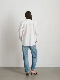 Jo Shirt in Cotton Poplin(White,XXS)