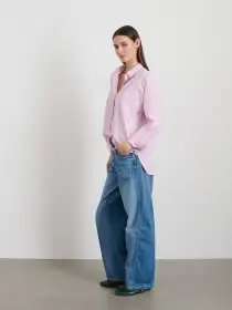 Jo Shirt in Stripe(Lavender/White,XXS)