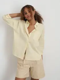 Jo Shirt in Sammy Stripe(White/Yellow,XXS)
