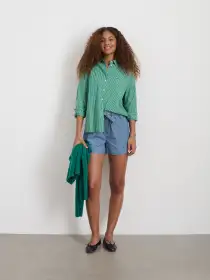 Jo Shirt in Stripe(Green/White,XXS)