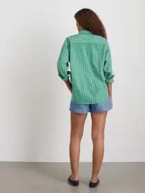 Jo Shirt in Stripe(Green/White,XXS)