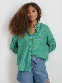 Jo Shirt in Stripe(Green/White,XXS)
