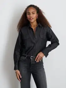 Santa Fe Shirt in Black Denim(Black Wash,XS)
