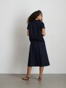 Maddie Skirt in Linen(Dark Navy,XXS)