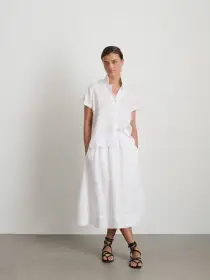 Maddie Skirt in Linen(White,XXS)