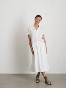 Maddie Skirt in Linen(White,XXS)