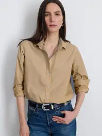 Val Shirt in Poplin(Medium Khaki,XXS)