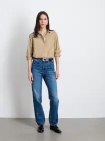 Val Shirt in Poplin(Medium Khaki,XXS)