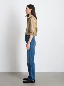 Val Shirt in Poplin(Medium Khaki,XXS)