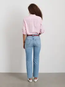 Val Shirt in Striped Poplin(Pink/White,XXS)
