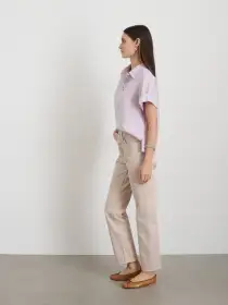 Maddie Shirt In Linen(Thistle,XXS)