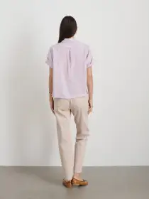 Maddie Shirt In Linen(Thistle,XXS)