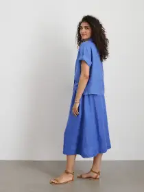 Maddie Shirt In Linen(Ultramarine,XXS)