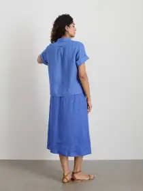 Maddie Shirt In Linen(Ultramarine,XXS)