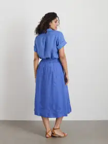 Maddie Skirt in Linen(Ultramarine,XXS)