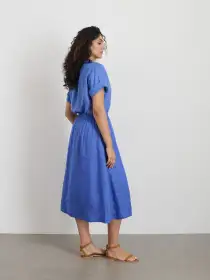 Maddie Skirt in Linen(Ultramarine,XXS)