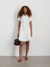 Maddie Shirt In Linen(White,XXS)