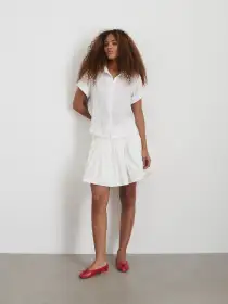 Maddie Shirt In Linen(White,XXS)