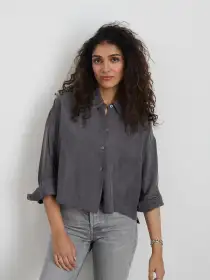 Gemma Top In Cupro(Pebble,XS)