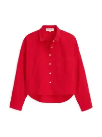 Cropped Jo Shirt in Cotton Poplin