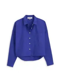 Cropped Jo Shirt in Cotton Poplin