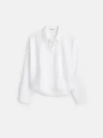 Cropped Jo Shirt in Cotton Poplin