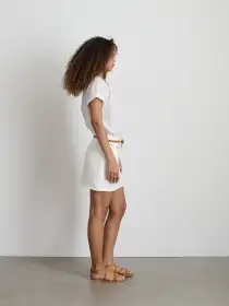 Andie Mini Skirt in White Denim(White,24)